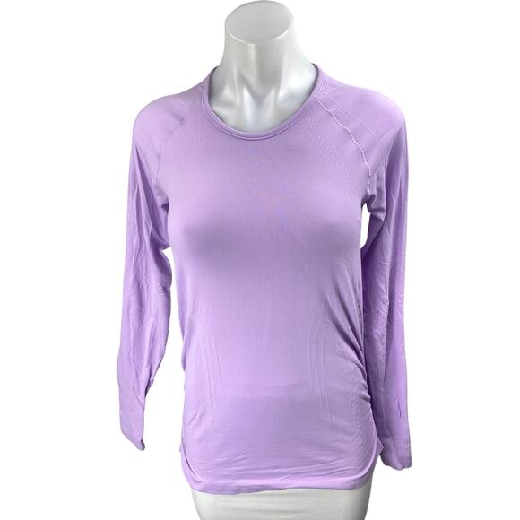 Athleta Womens Purple Crewneck Long Sleeve Activewear Athletic Tee T-shirt Top S - Picture 1 of 3